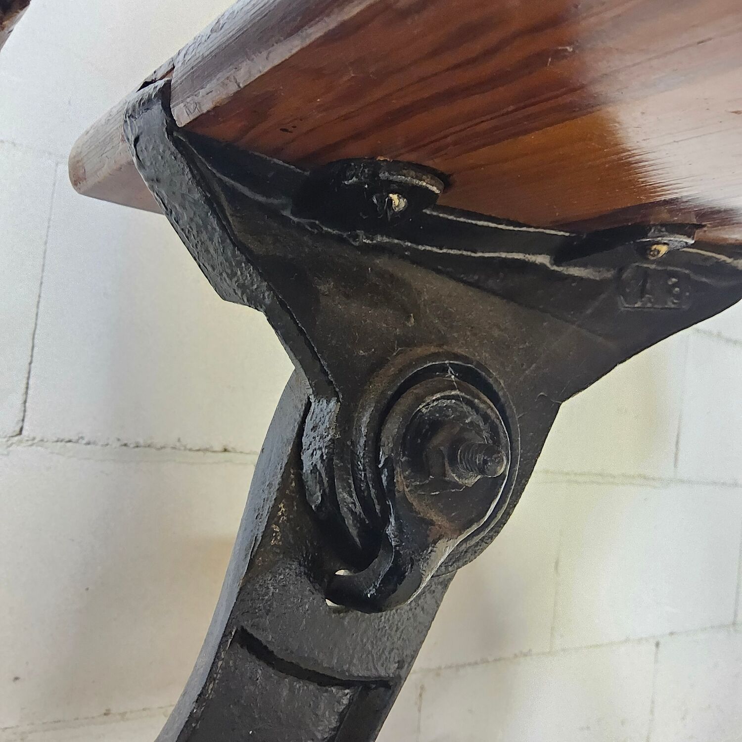 Antique desk / school bench (1920) in cast iron by Mark Breda, Holland.