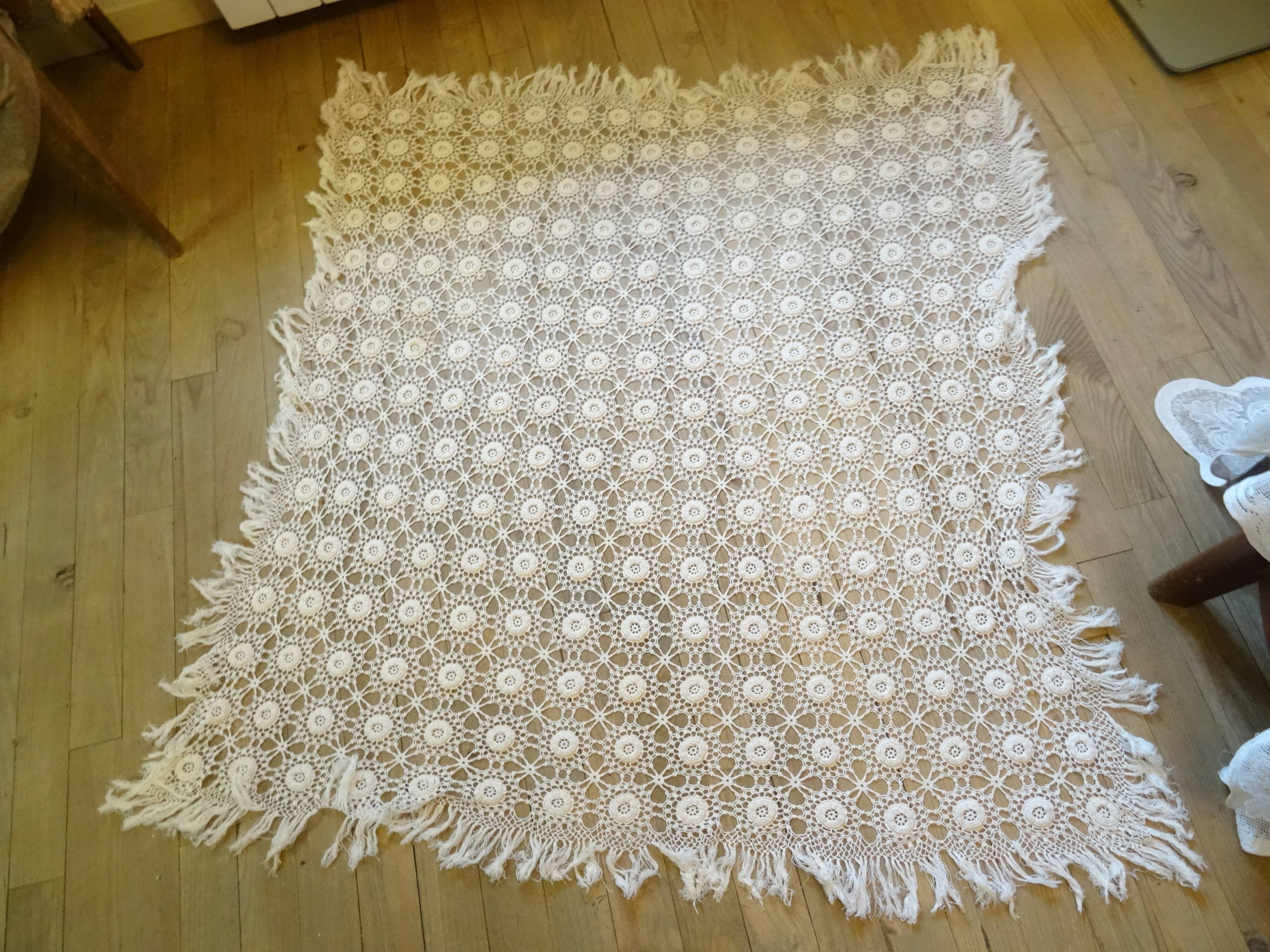 Hand crocheted bed top