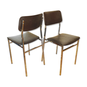 Paire de chaises skai