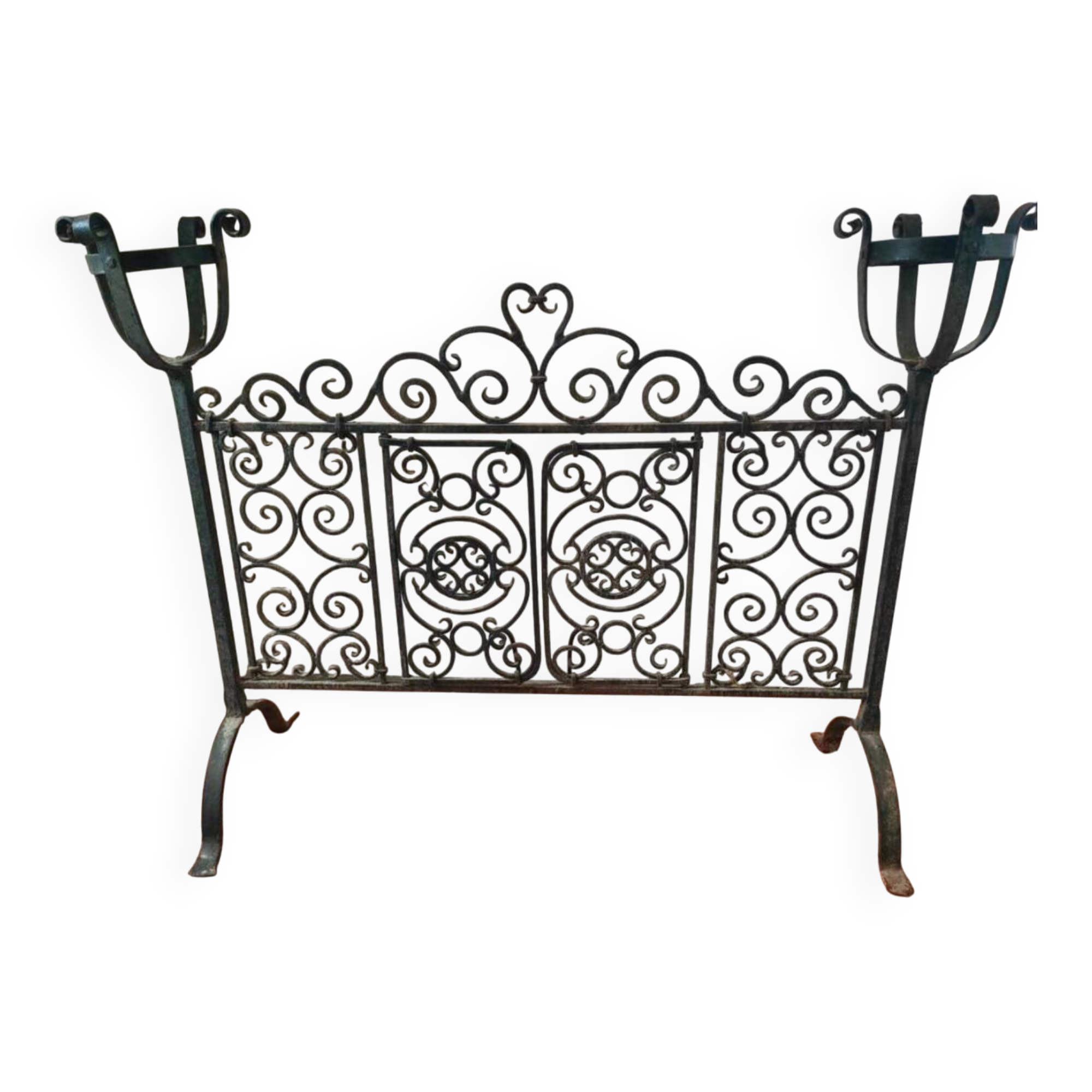 Wrought iron fire screen
