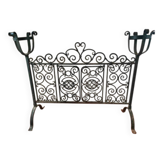 Wrought iron fire screen