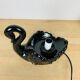 Black ceramic swan lamp with vintage opaline globe