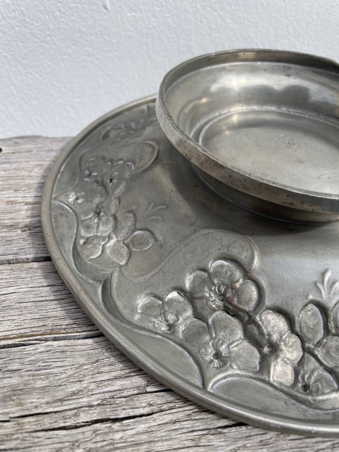 Signed metal salad bowl