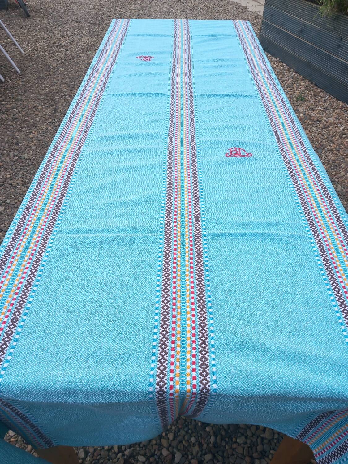 Old tablecloth 2.80 m + 12 napkins