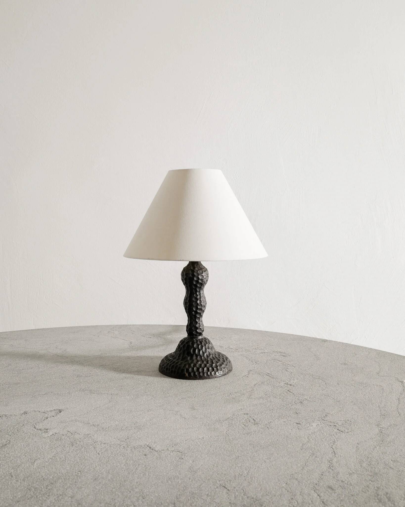 Vintage Danish Mid Century Sculptural Cast Iron Table Desk Lamp, 1940s