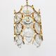 Pair of small golden brass pendants, Sciolari design for Palwa, Germany, 1970s.