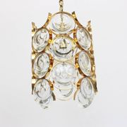 Pair of small golden brass pendants, Sciolari design for Palwa, Germany, 1970s.
