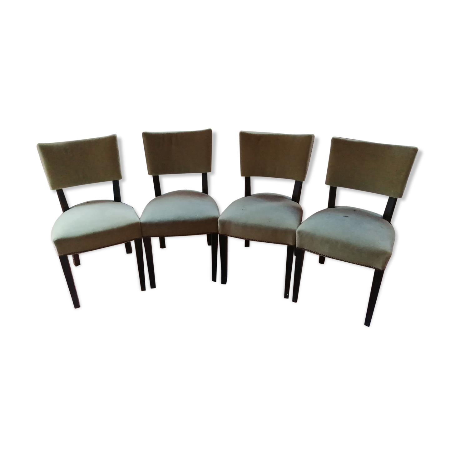 Set of 6 studded velvet chairs