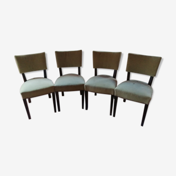 Set of 6 studded velvet chairs