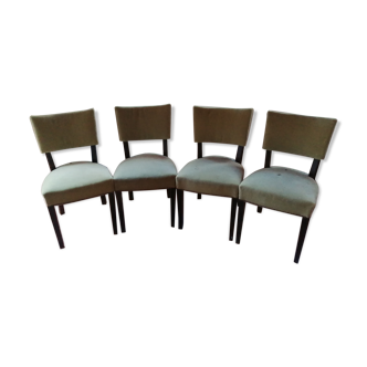 Set of 6 studded velvet chairs