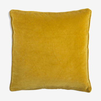 Velvet cushion 50x50cm ochre color