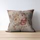 French Style Aubusson Floral Tapestry Cushion, Rose Bouquet & Tassel Fringe