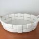 Vintage Italian woven basket in white ceramic