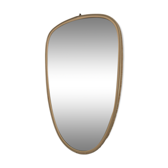 Miroir vintage 1960 rétroviseur asymétrique doré - 61 x 34 cm | Selency