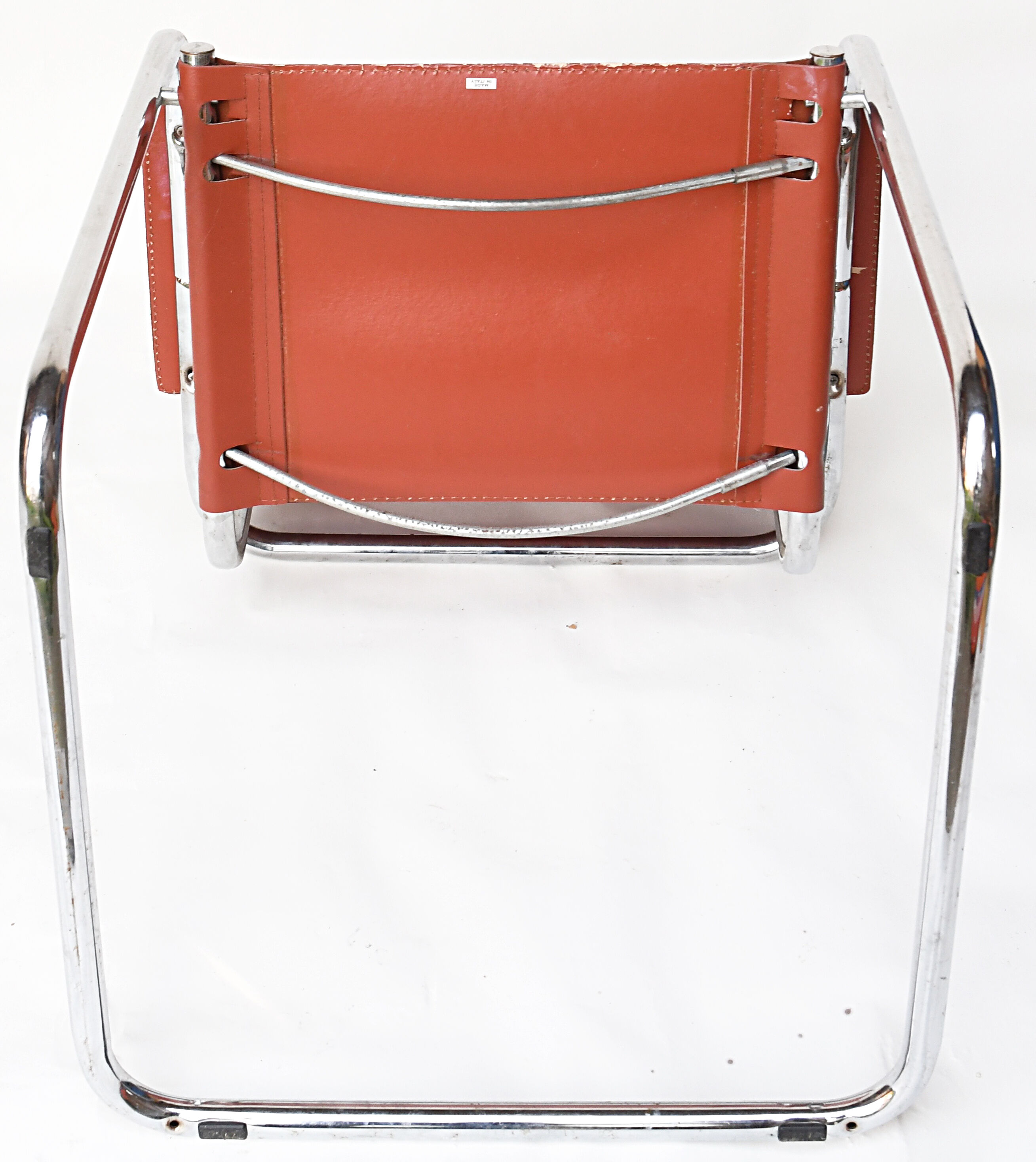 Pair of armchairs in brown saddle leather