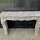 Louis XV Style Fireplace In Grey Marble Of the Ardennes