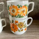 70s flower cups