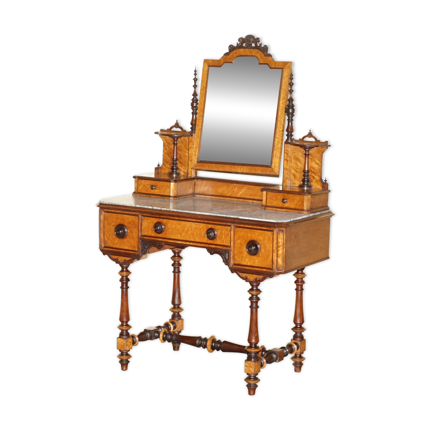 Victorian Hairdresser in Amboyna and Ebony Restored