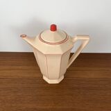 Digoin-Sarrguemines Art Deco pink and red coffee/tea set