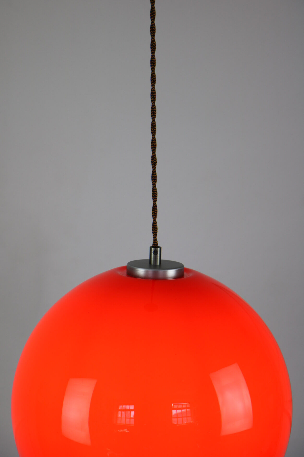 Mid-Century red glass hanging lamp
