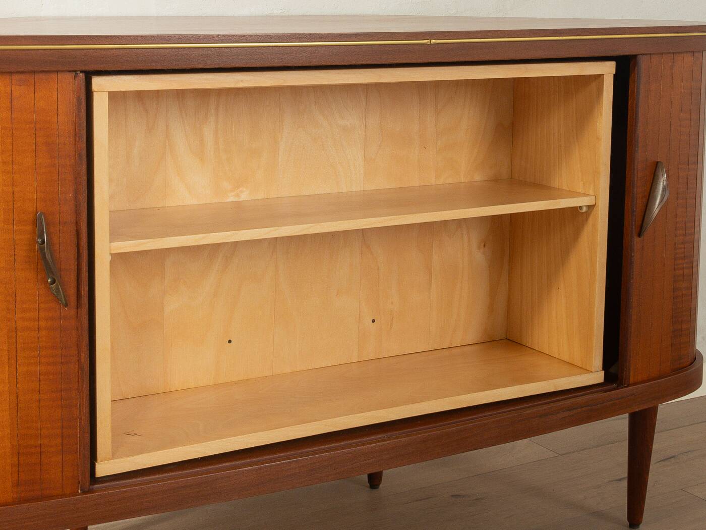 1950s corner cabinet with integrated bar compartment