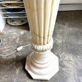Column, illuminated alabaster saddle
