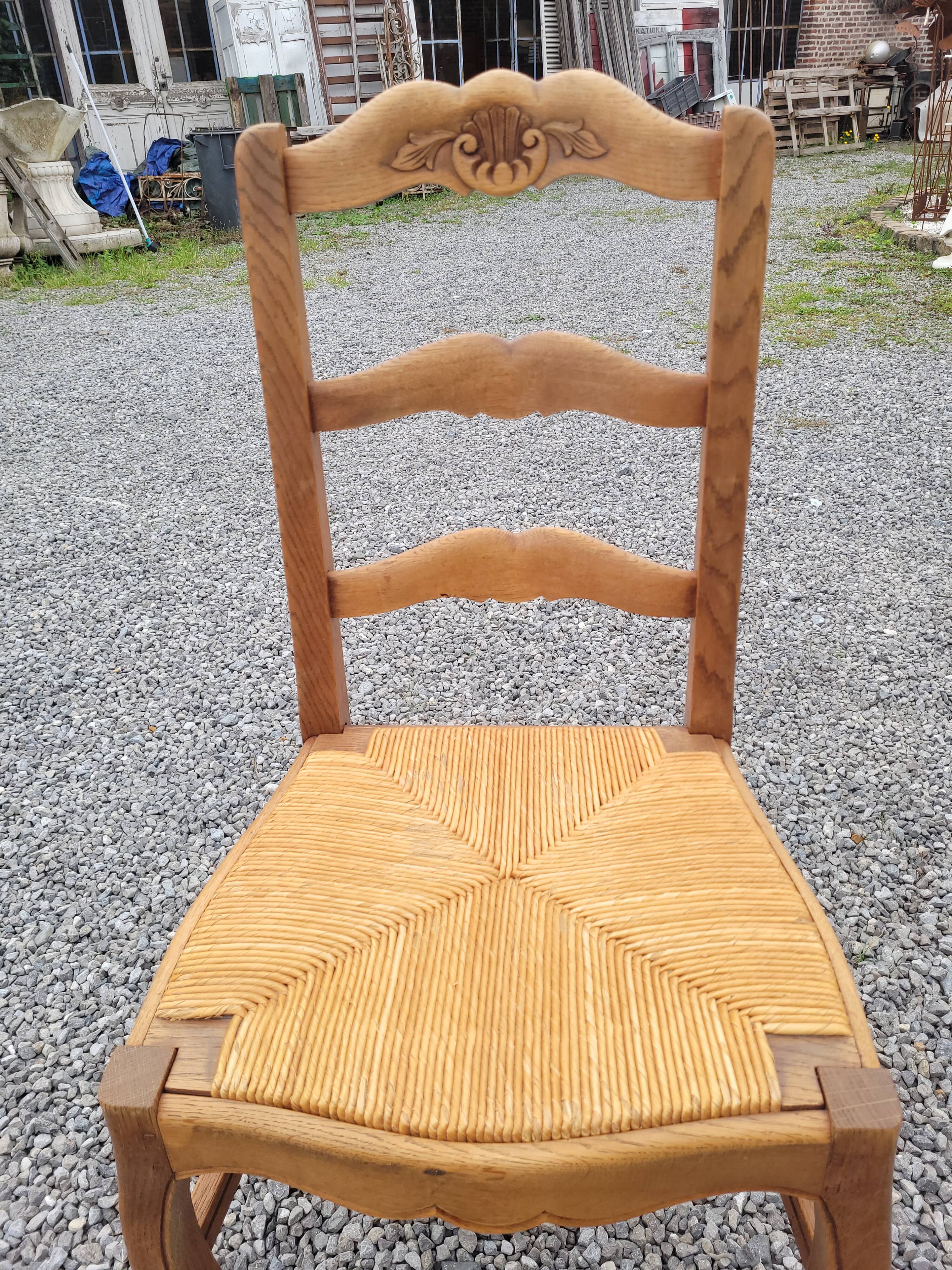 6 Louis XV style oak chairs