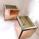 2 cache-pots années 70 miroir ambré