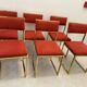 6 gold metal chairs from the 70s