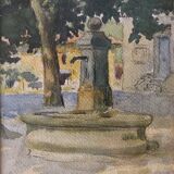 Hippolyte Léty, Fountain in the square at Meyssiez (Dauphiné), 1943