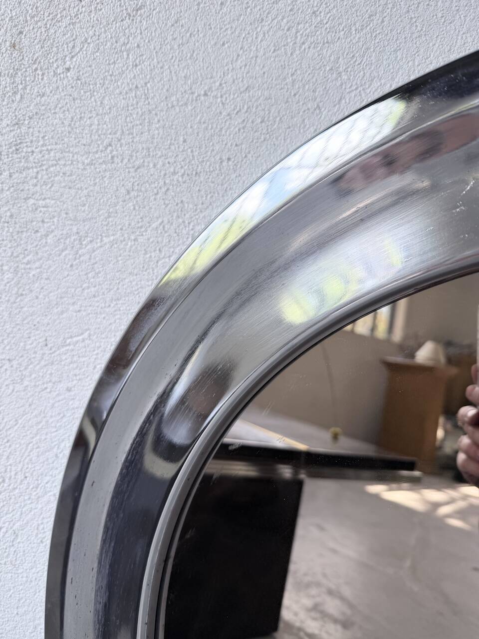 Miroir rond chrome Italie 1960