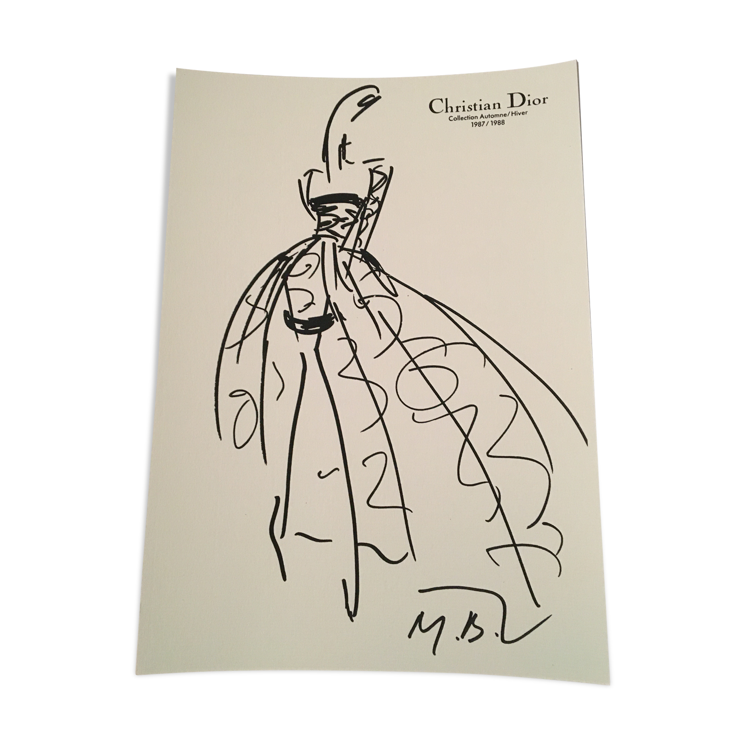 Christian Dior : illustration de mode de presse collection 1987-1988
