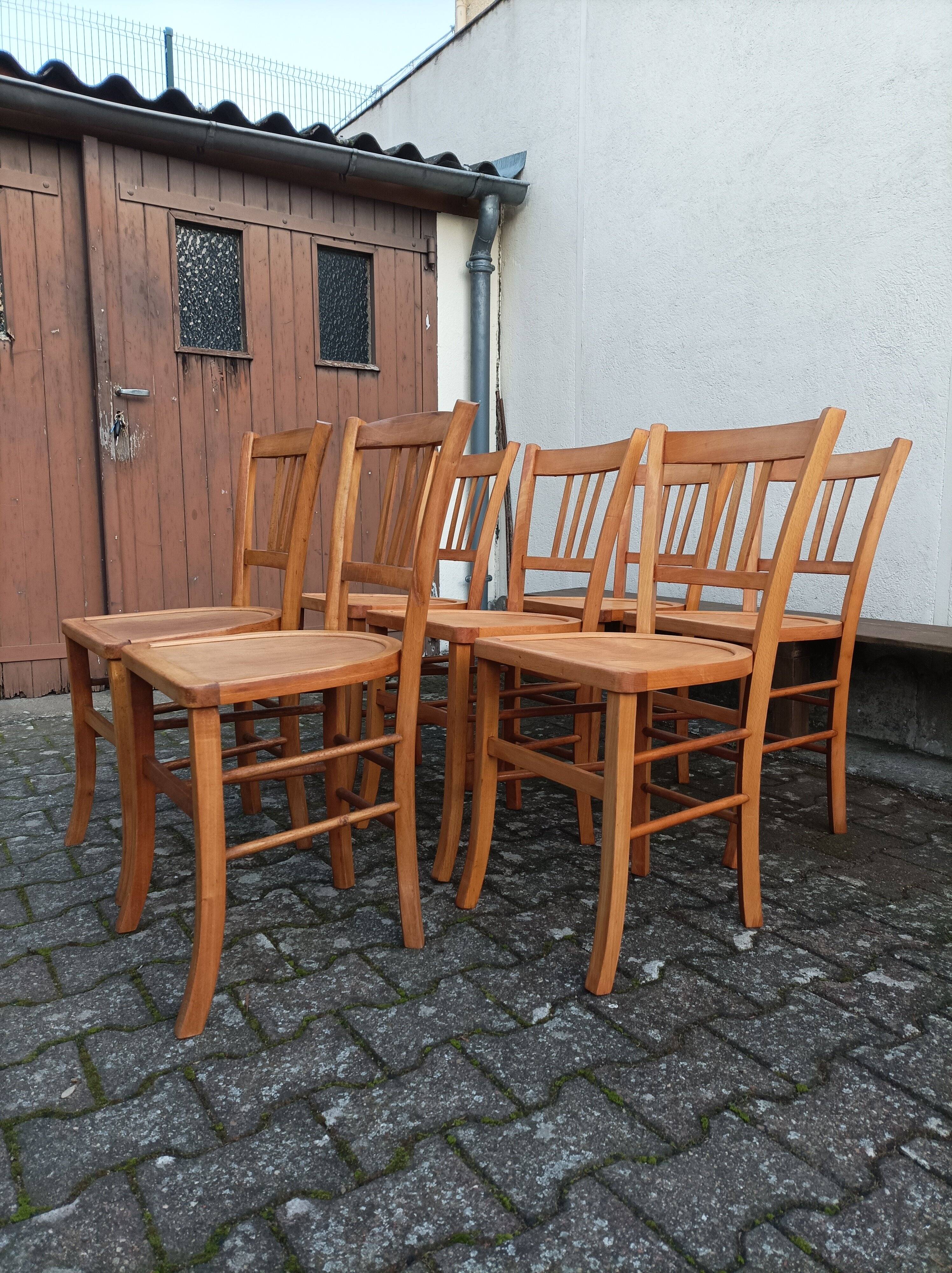 Lot de 7 chaises bistrot Luterma, 1950