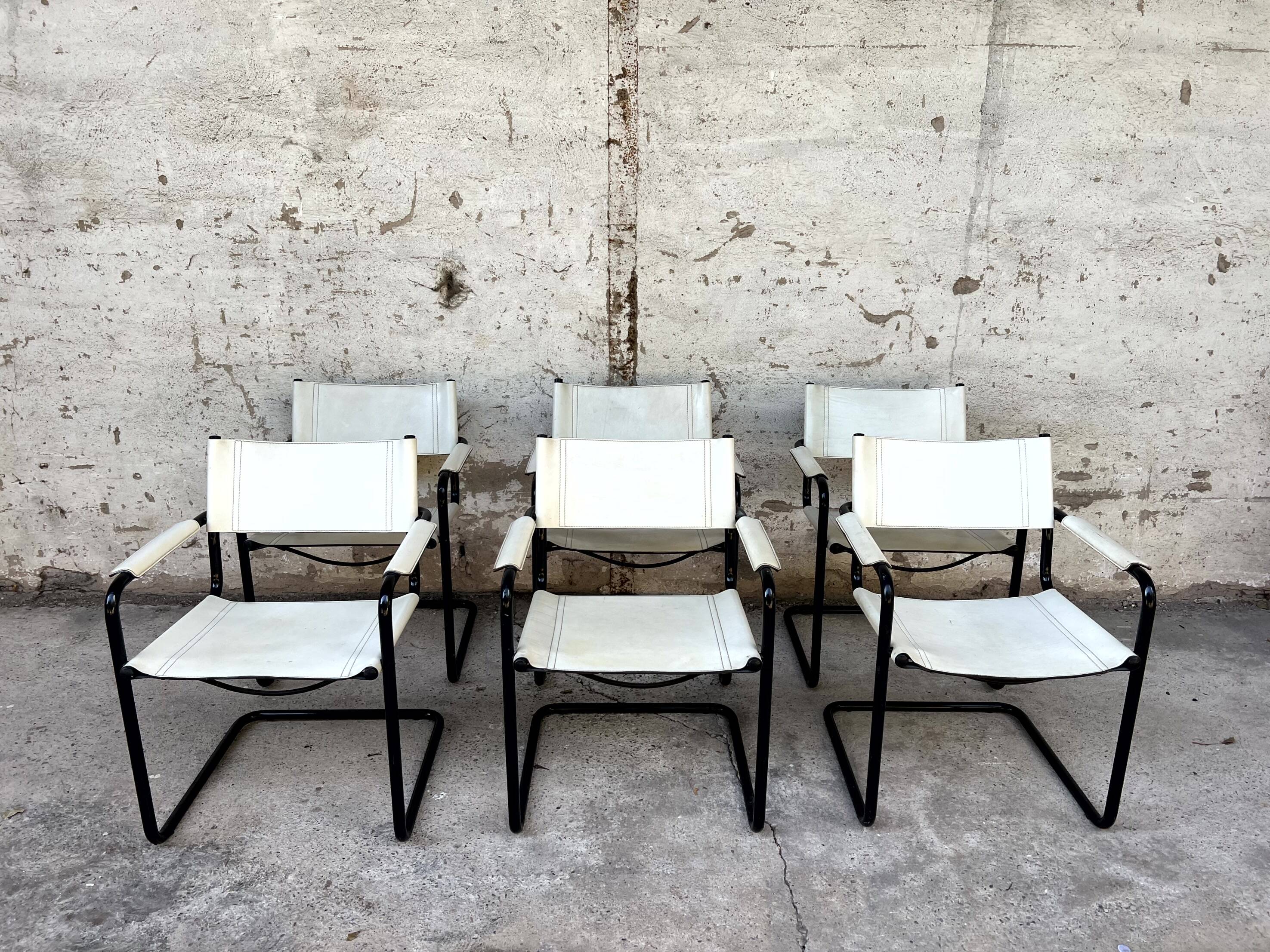 Set of 6 Mattego Grassi MG5 1970 vintage chairs