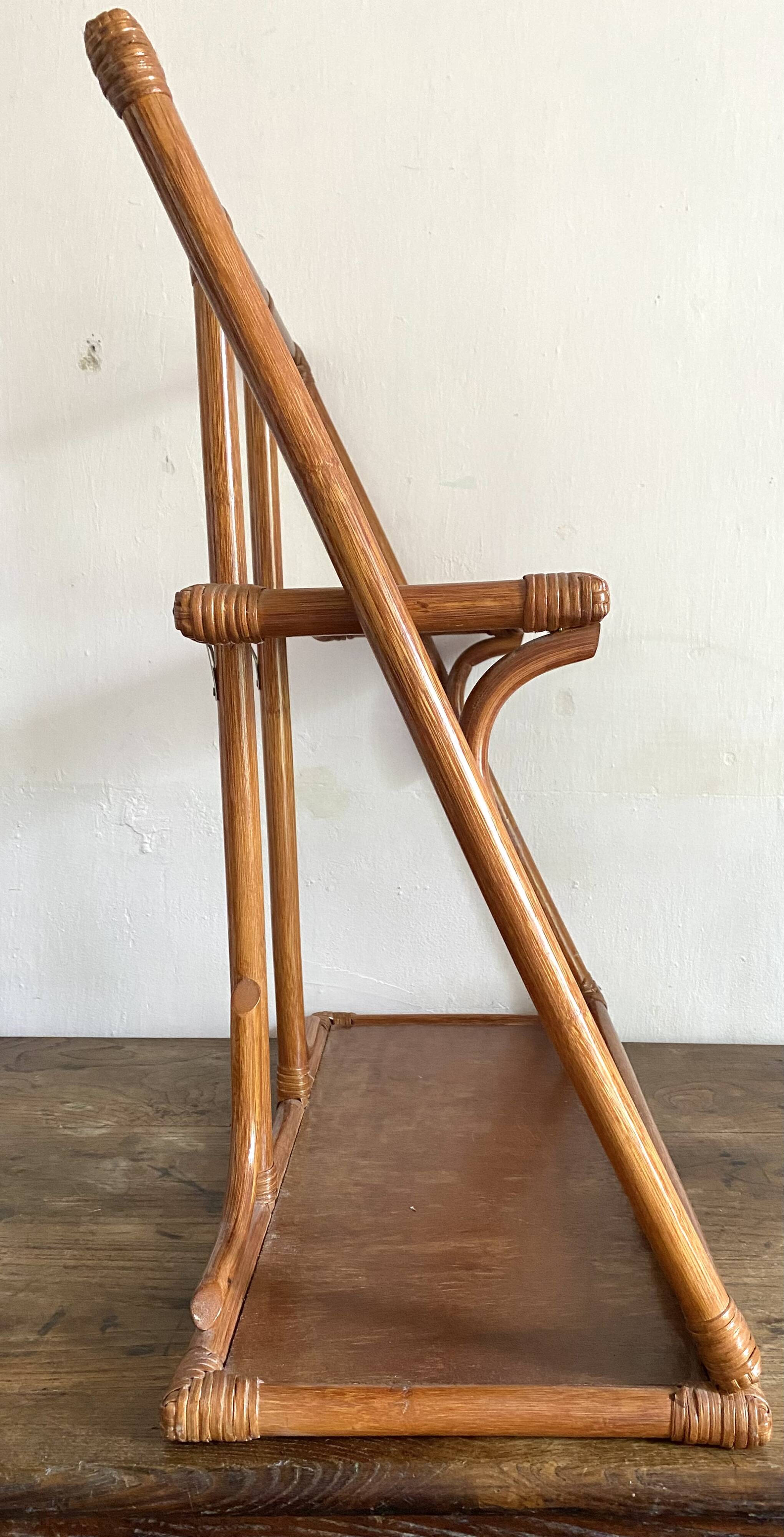 70s rattan wall shelf
