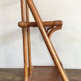 70s rattan wall shelf