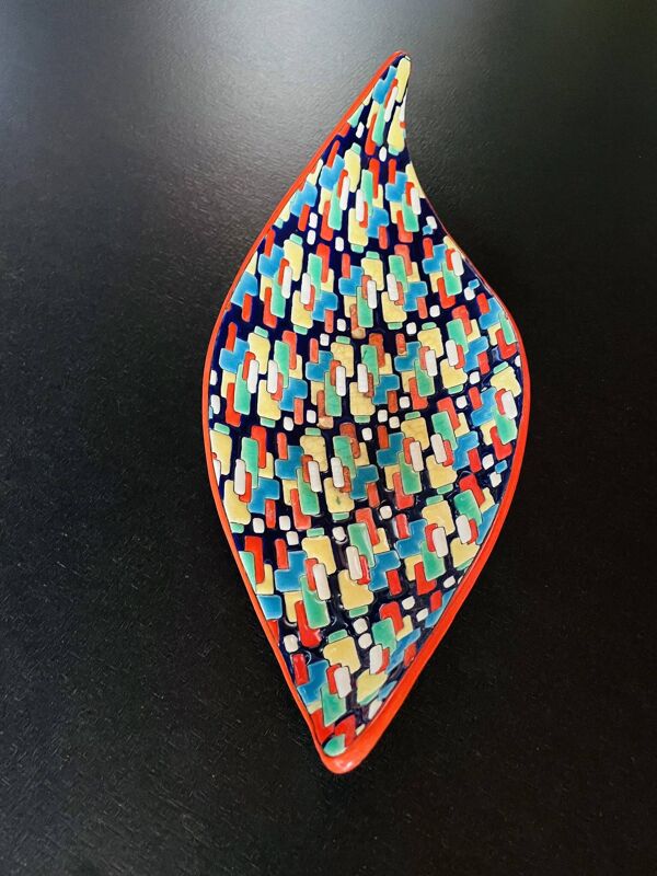 Coupe émaux de Longwy mosaïque Maurice-Paul Chevalier