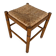 Vintage Wooden Stool with Woven Seat #D502