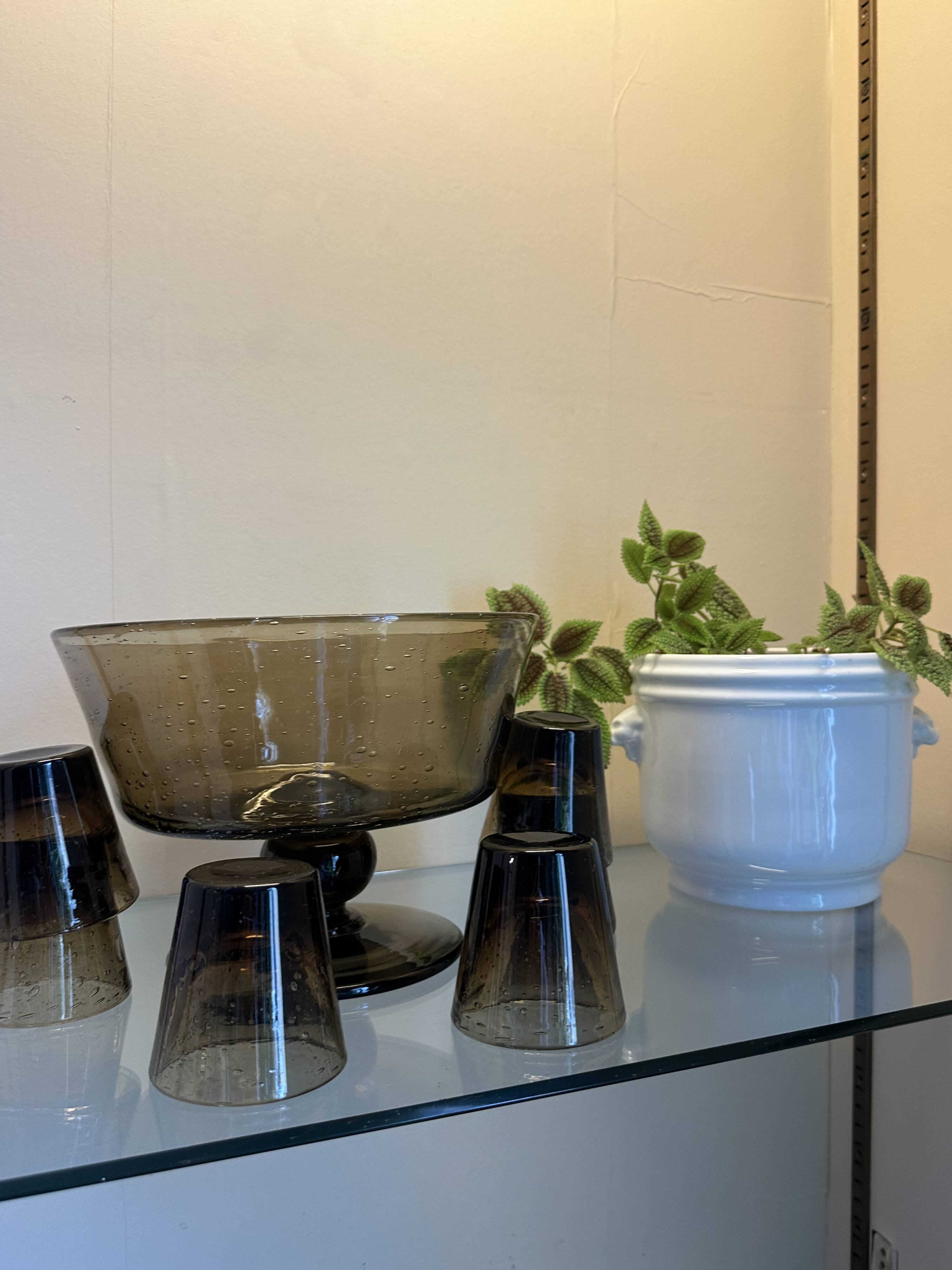 Service En Verre Soufflé Et Bullé de Biot