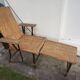 Chaise longue en rotin et osier