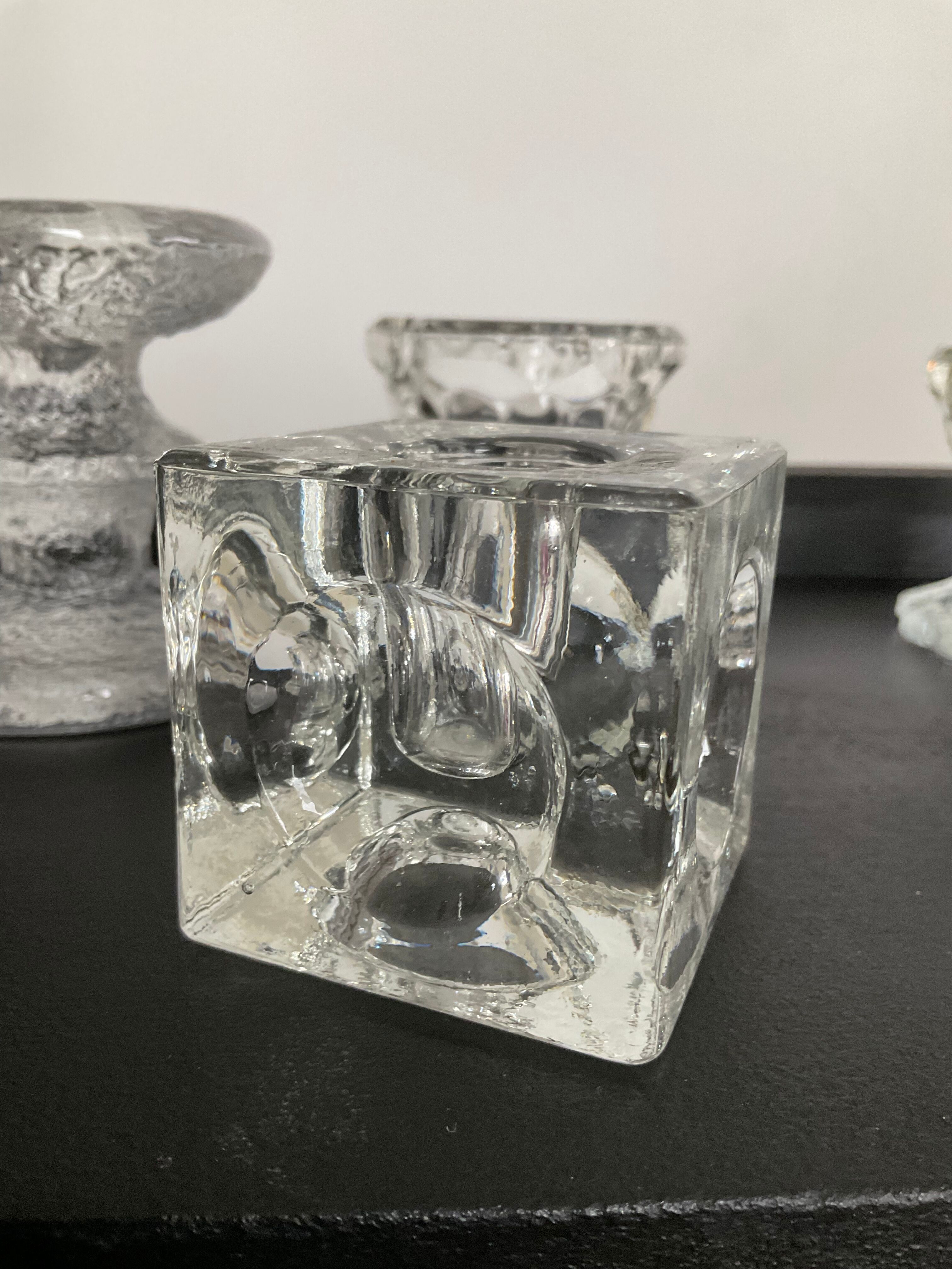 Series of 6 vintage candle holders 70s