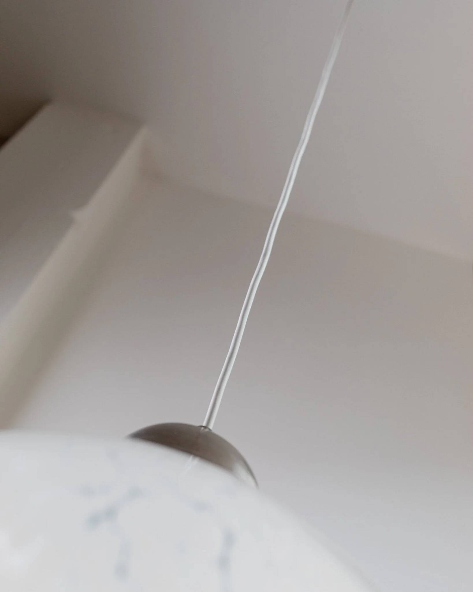 White Murano Glass Globe Pendant Lamp with Chrome Top – 1960s Space-Age, XL Mid-Century Ceiling Light