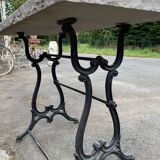 Garden table foot cast iron stone tray