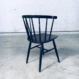 Mid-Century Scandinavian Design Curved Spindle Back Side Chair, Denmark, 1960s