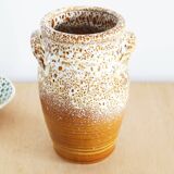 Vase with handles 70s lava stone
