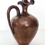 Small Vintage Embossed Copper Pitcher Vase by Egidio Casagrande, Italy