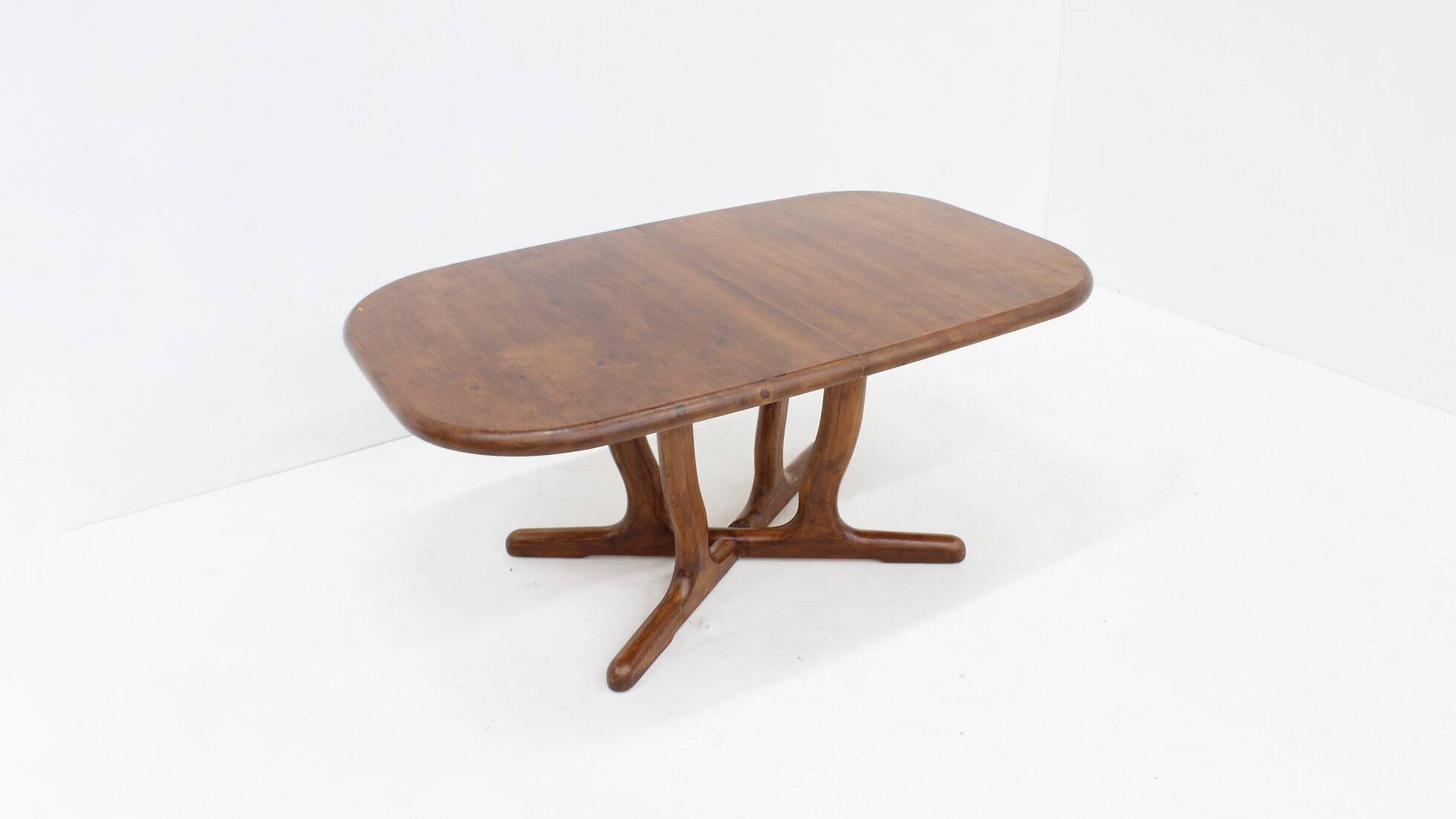 Vintage large oval extendable dining table 1960s