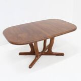Vintage large oval extendable dining table 1960s