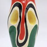 Service (vase et verres en céramique émaillée) signé Roland Brice