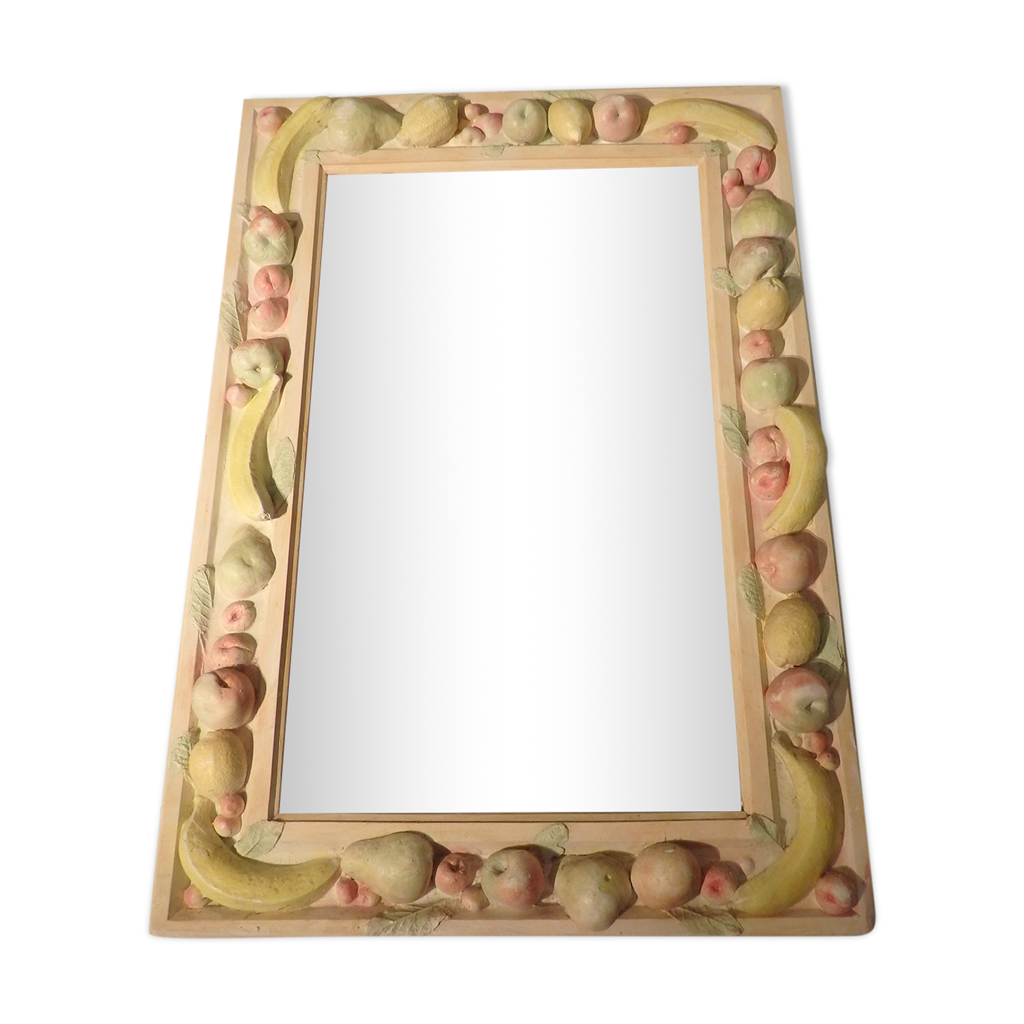 Vintage mirror year 70 80 Decorative Plaster Fruit Decorations